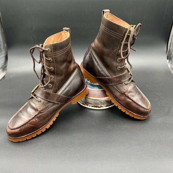 Vintage Polo Ralph Lauren Ranger Leather Workwear Boots Men’s 7.5 Brown Lug Sole main image 12